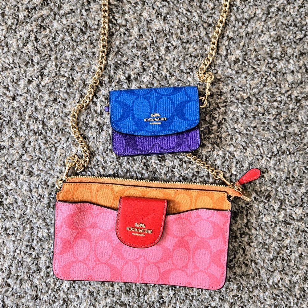 Coach Poppy Crossbody With Card Case In Blocked Signature Canvas